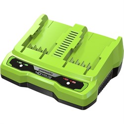 Быстрое зарядное устройство GREENWORKS G40UC8 40 V на 2 аккумулятора   2938807 2938807 - фото 17064