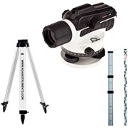 Оптический нивелир ADA Ruber-X32 с поверкой + рейка нивелирная STAFF 5 + штатив на винтах Light S А00201_К5
