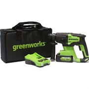 Перфоратор GREENWORKS GD24SDS2 24V акб 4 А.ч и з/у в сумке   3803007UB 3803007UB