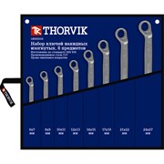 Набор ключей THORVIK гаечных накидных  изогнутых 75°, 6-27 мм, 8 предметов   ORWS008 ORWS008