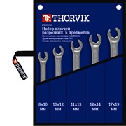 Набор ключей THORVIK гаечных разрезных в сумке, 8-19 мм, 5 предметов   FNWS005 FNWS005