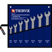 Набор ключей THORVIK гаечных рожковых в сумке, 6-27 мм, 7 предметов   OEWS007 OEWS007